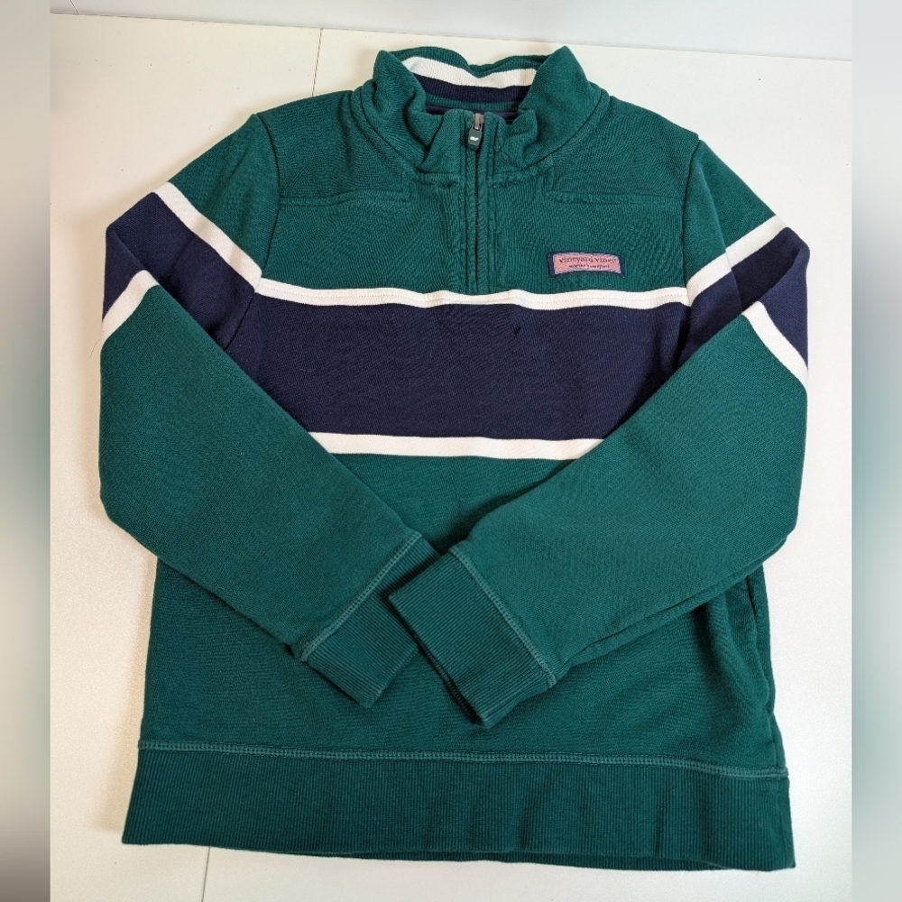 Vineyard Vines Varsity Stripe Shep Shirt Zip Pullover Sweatshirt